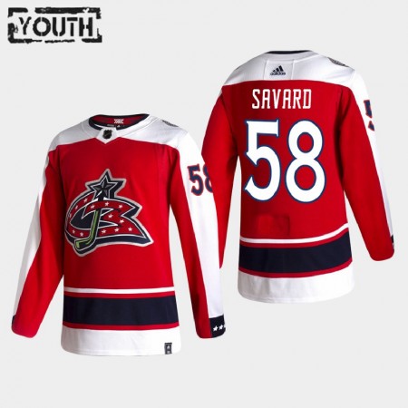 Kinder Eishockey Columbus Blue Jackets Trikot David Savard 58 2020-21 Reverse Retro Authentic